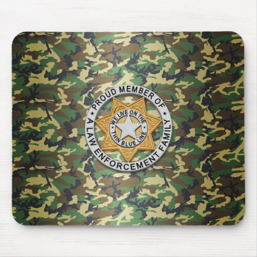 Tapis De Souris Insigne de ligne bleue mince (Devant)