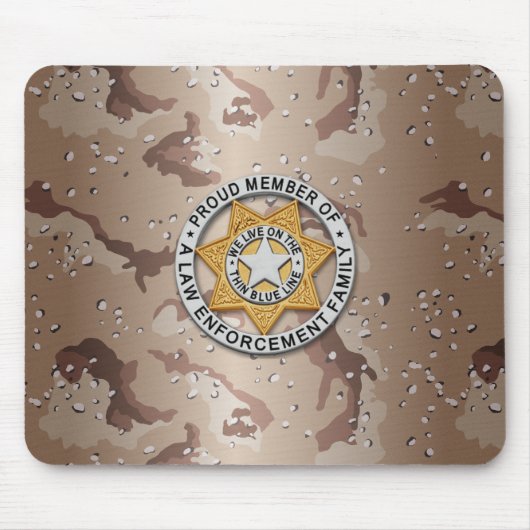 Tapis De Souris Insigne de ligne bleue mince (Devant)