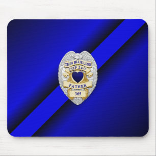 Tapis De Souris Insigne de ligne bleue mince