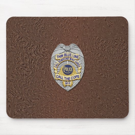 Tapis De Souris Insigne de ligne bleue mince (Devant)