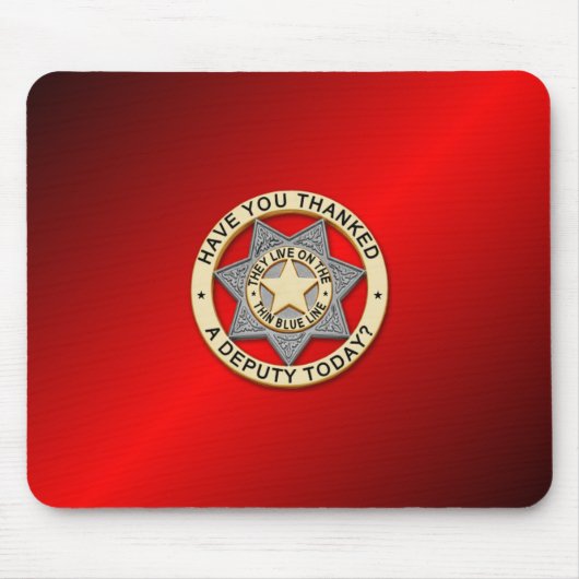 Tapis De Souris Insigne de ligne bleue mince (Devant)