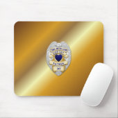 Tapis De Souris Insigne de ligne bleue mince (Avec souris)