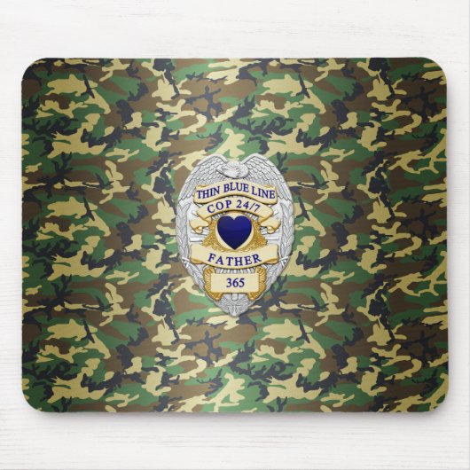 Tapis De Souris Insigne de ligne bleue mince (Devant)