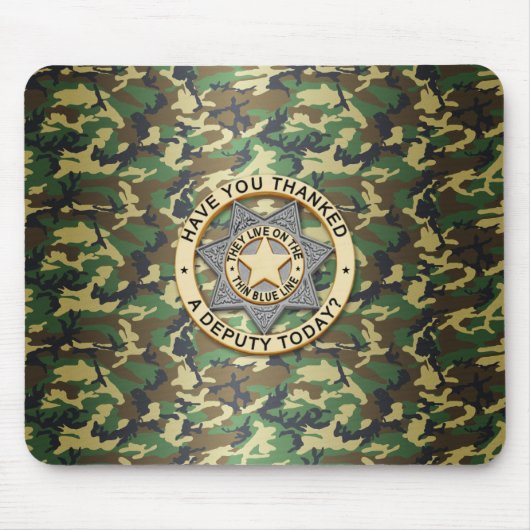 Tapis De Souris Insigne de ligne bleue mince (Devant)