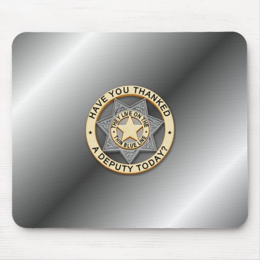 Tapis De Souris Insigne de ligne bleue mince (Devant)