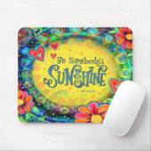 Tapis De Souris Inspiration Fun Floral Yellow Sunshine Citation (Avec souris)