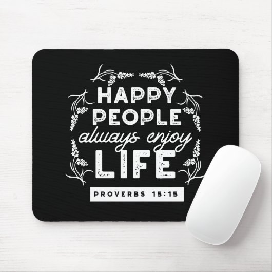 Tapis De Souris Inspirational Christian Quote from Proverbs 15:15 (Avec souris)