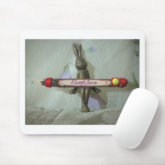 Tapis De Souris Inspirational Rabbit : Always Love Sign Art Print (Avec souris)