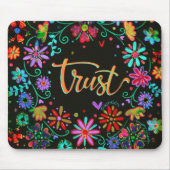 Tapis De Souris Inspirational Trust Black Floral Inspirivity (Devant)