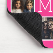 Tapis De Souris Instagram rose chaud Collage photo Monogramme pers (Coin)