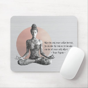 Tapis De Souris Instructeur de méditation Yoga Reiki Master Lotus 