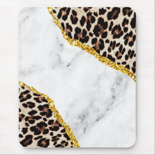 Tapis De Souris Intérieur Léopard Luxueux Marbre Pierre Paillettes