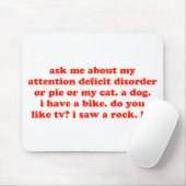 Tapis De Souris Interrogez-moi au sujet du mon S'AJOUTENT… (Avec souris)