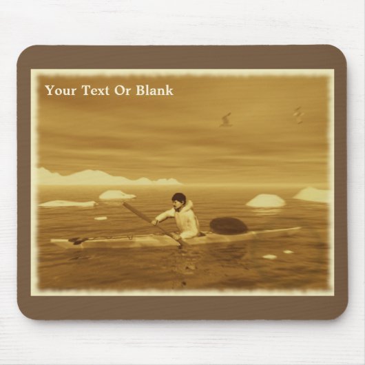 Tapis De Souris Inuit Kayak - Sepia (Devant)