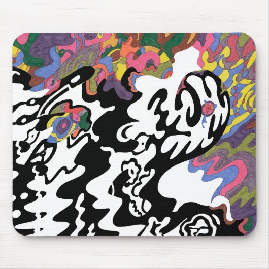 Tapis De Souris "Invasion" Art Abstrait (Devant)
