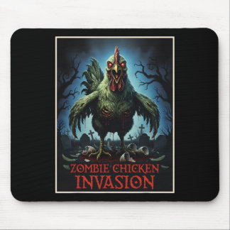 Tapis De Souris Invasion de poulets zombies Horreur de ferme des m