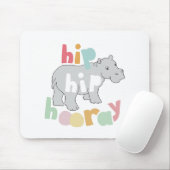 Tapis De Souris ip Hip Hip Houray Gris Hippo Dessin mignon Animal  (Avec souris)