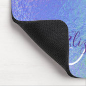 Tapis De Souris Iridescente Joli Monogramme Personnalisé (Coin)