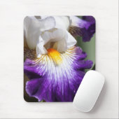 Tapis De Souris Iris mauve-foncé et blanc Mousepad (Avec souris)
