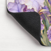 Tapis De Souris Iris pourpre avec bordure dorée (Coin)