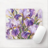 Tapis De Souris Iris pourpre avec bordure dorée (Avec souris)