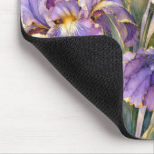 Tapis De Souris Iris pourpre avec bordure dorée (Coin)