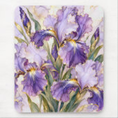 Tapis De Souris Iris pourpre avec bordure dorée (Devant)