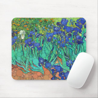 Tapis De Souris Irises, points d'infini par Vincent van Gogh