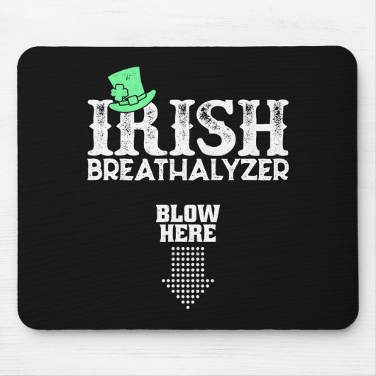 Tapis De Souris Irish Breathalyzer Blow Here St. Patrick's Day Dri (Devant)