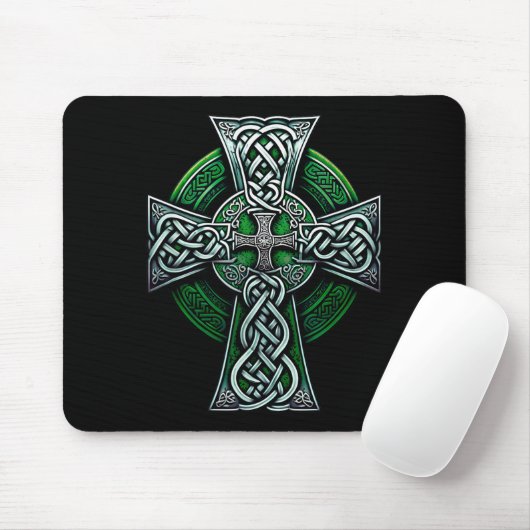 Tapis De Souris Irish Celtic Cross Knot Christian Holy Trinity Sco (Avec souris)