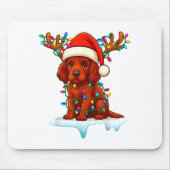 Tapis De Souris Irish Setter Christmas Santa Hat Reindeer Lights P (Devant)