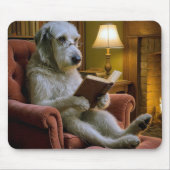 Tapis De Souris Irish Wolfhound Dog Reading a Book  (Devant)