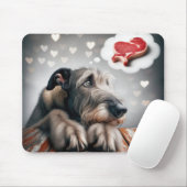 Tapis De Souris Irish Wolfhound rêvant de steak (Avec souris)