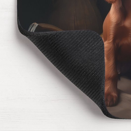 Tapis De Souris Irlandais Red Setter Chiot Automne Citrouille de p (Coin)