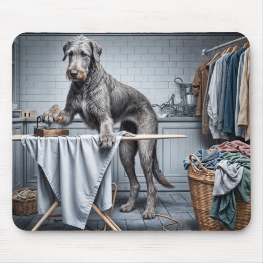 Tapis De Souris Irlandais Wolfhound Ironing Clothes (Devant)