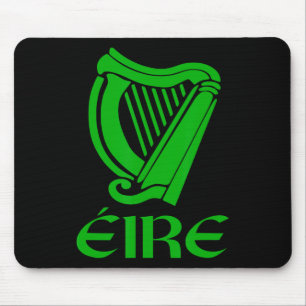 Tapis De Souris Irlande Eire Eireann Fierté Irlandaise Harpe Gaéli