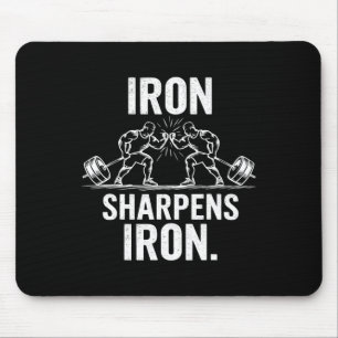 Tapis De Souris Iron Sharpens Fer - Gym Art Poids Design
