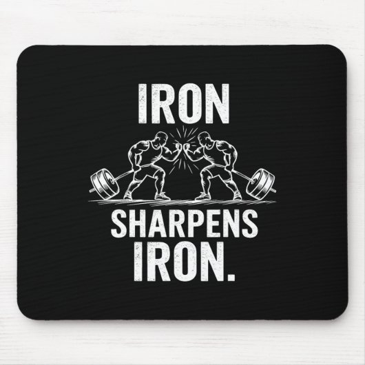 Tapis De Souris Iron Sharpens Fer - Gym Art Poids Design (Devant)