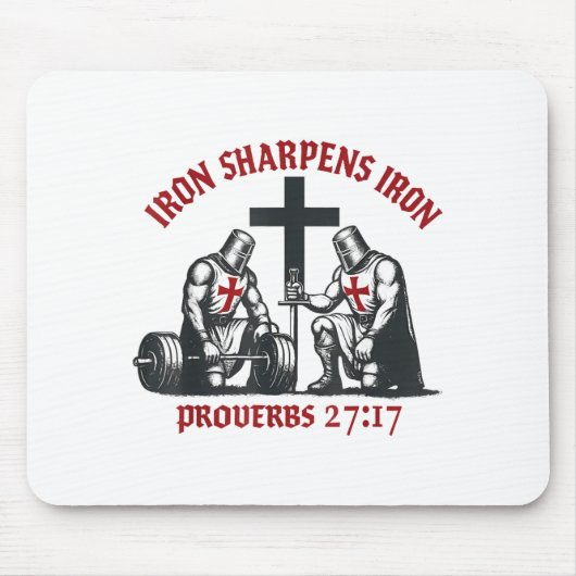 Tapis De Souris Iron Sharpens Iron Bible Scripture Christian Gym W (Devant)
