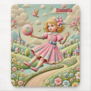 Tapis De Souris ISABELLA ~ Broderie Pastel ~ Mousepad