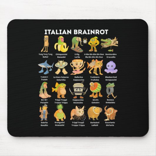 Tapis De Souris Italian Brainrot Meme For Kids Boy Men Women (Devant)