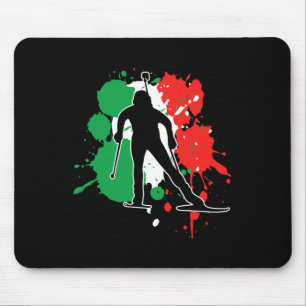 Tapis De Souris Italie Drapeau Biathlonist - Biathlon Italien