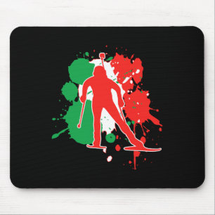 Tapis De Souris Italie Drapeau Biathloniste - Biathlon Italien 1