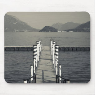 Tapis De Souris Italie, province de Côme, Tremezzo. Jetée du lac.