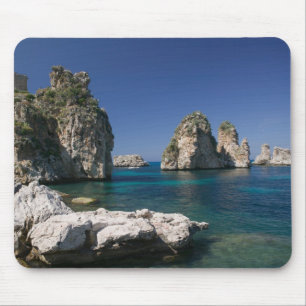 Tapis De Souris Italie, Sicile, Scopello, Roches près de Tonnara