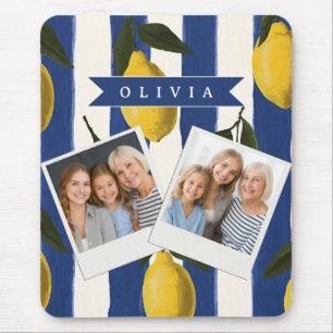 Tapis De Souris Italien Personnalisé Rayure de Citron Côtière