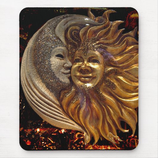 Tapis De Souris Italien Sun et masques de Carnaval de lune (Devant)