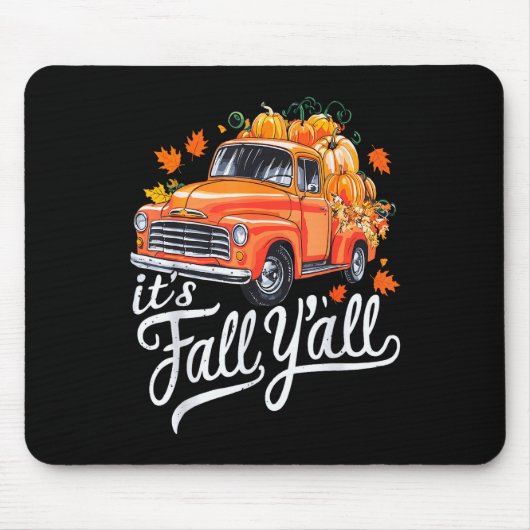 Tapis De Souris It's Fall Y'all Pumpkin Truck Autumn Tree Hello Fa (Devant)