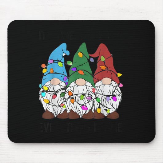 Tapis De Souris It's Fine Everything Is Fine Gnome Christmas Light (Devant)