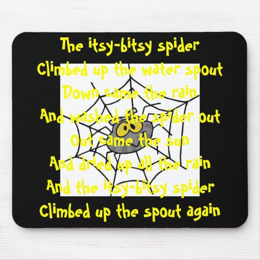 Tapis De Souris Itsy-Bitsy Spider, Pad de souris pour enfants